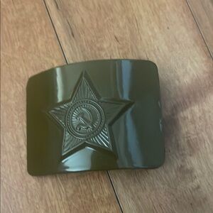 Olive Green Star-Emblem Belt Buckle
